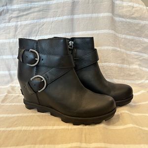 Black Ankle Boots with Buckle Detail